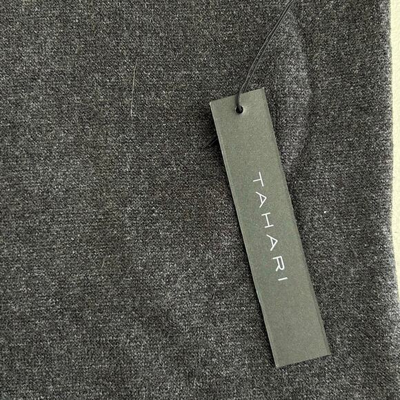 NWT Tahari Funnel Neck Micro Striped Long Sleeve Gray Sweater Sz L MSRP $98 - Picture 5 of 7